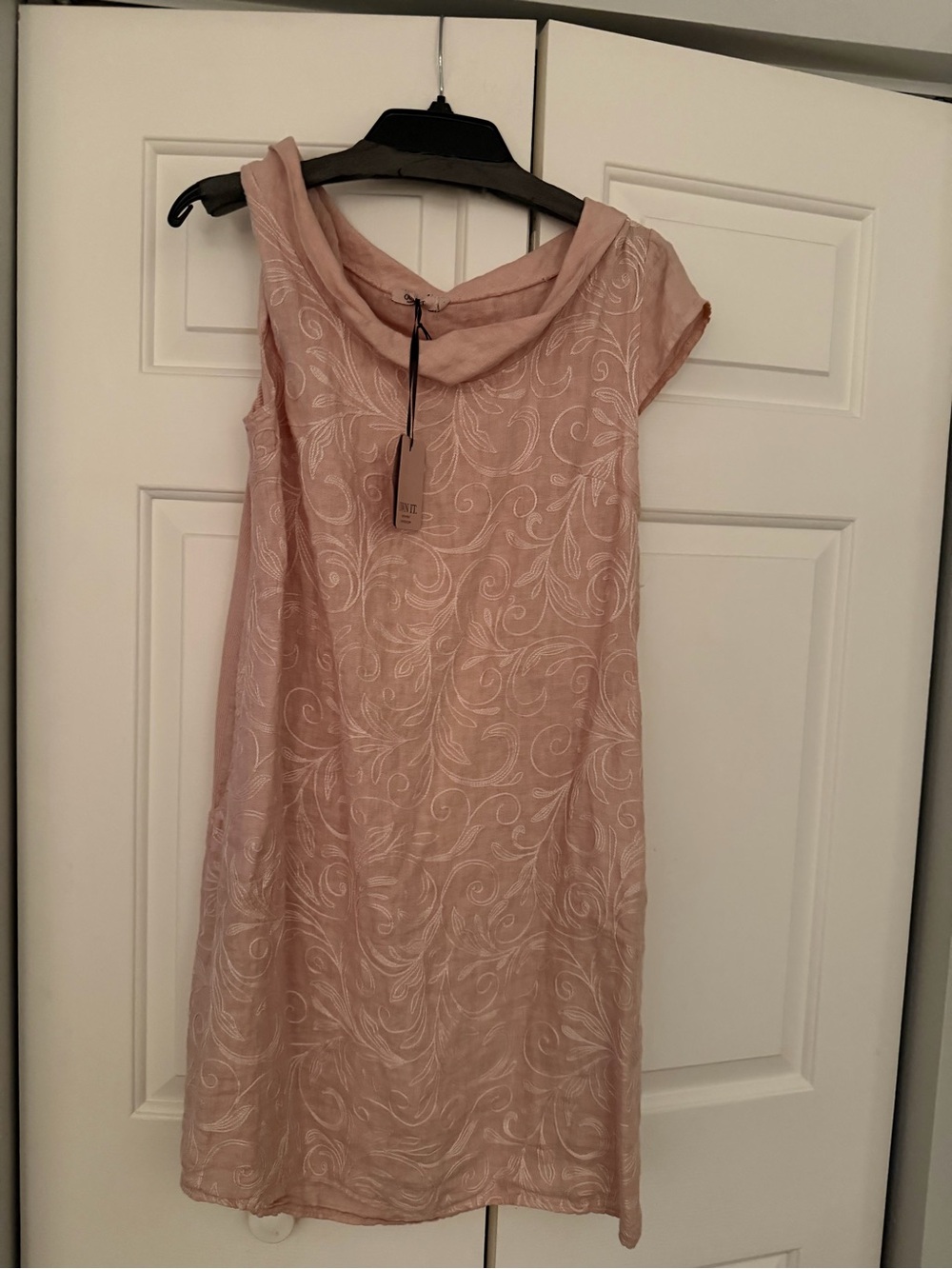 Own it made in Italy Elegant Blush Pink Sleeveless embellished Dress NWT large
